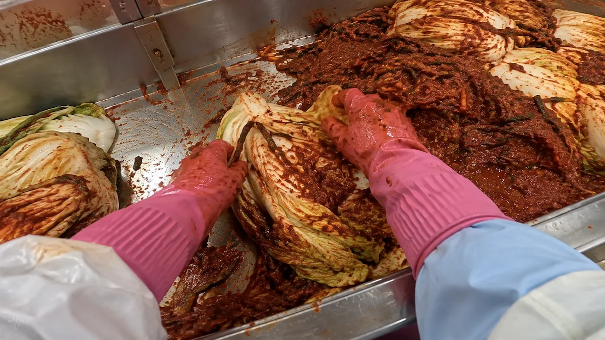 Egocentric first-person data capture of Korean kimchi production and two-handed food preparation