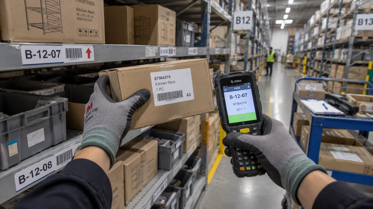 Egocentric warehouse picking and barcode scanning data for robotics and Physical AI